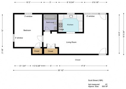 1 Bedroom 1 Bath - Knox Scotts Street Near Courthouse Metro